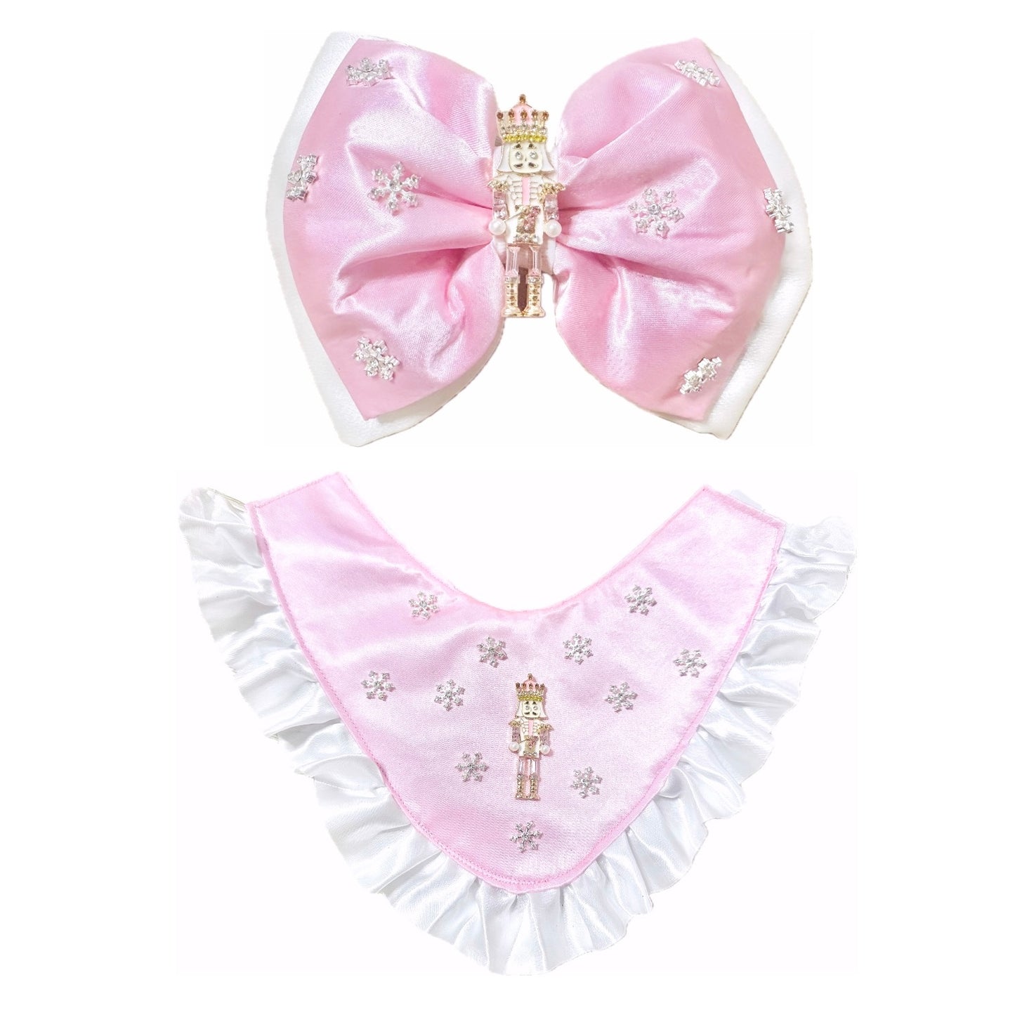 Pink Nutcracker Bow/Bow tie and Bandana Set