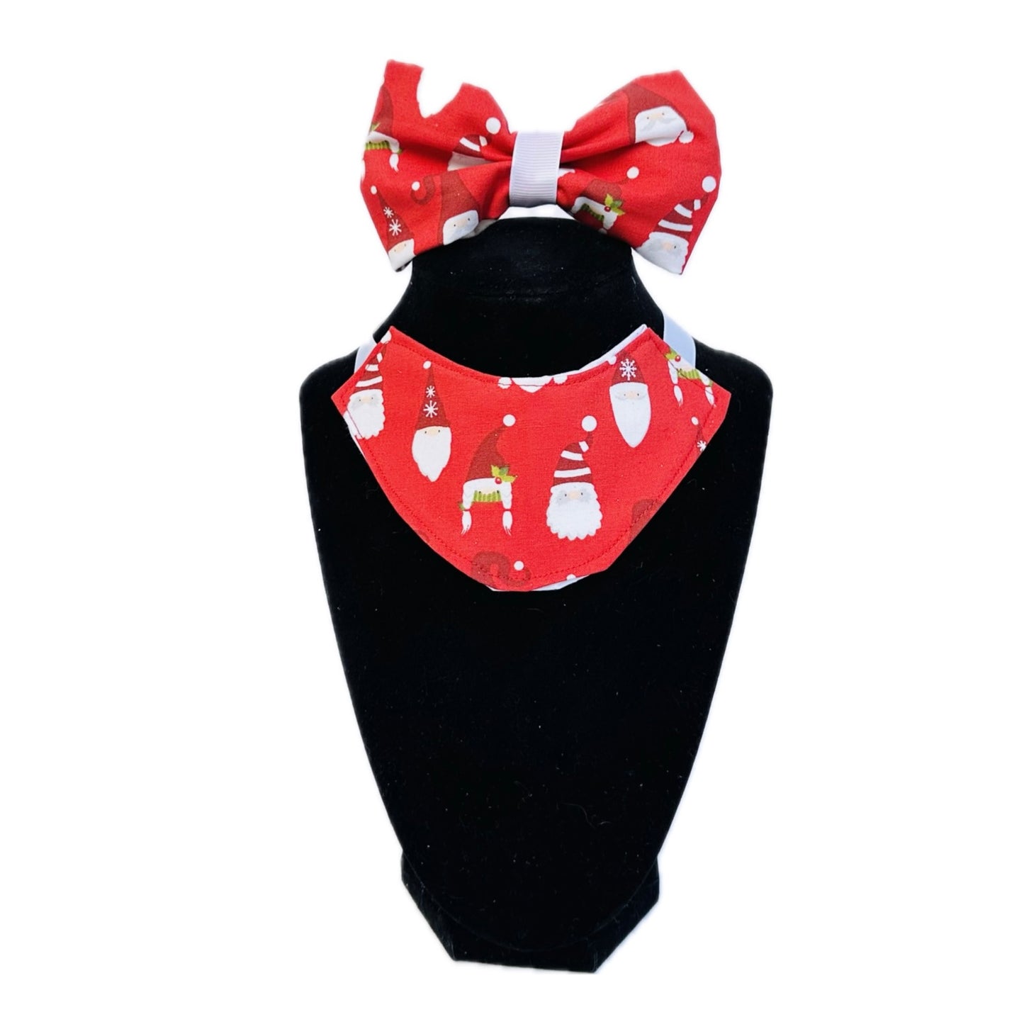 Red Gnomes Bow/Bow tie and Bandana Set