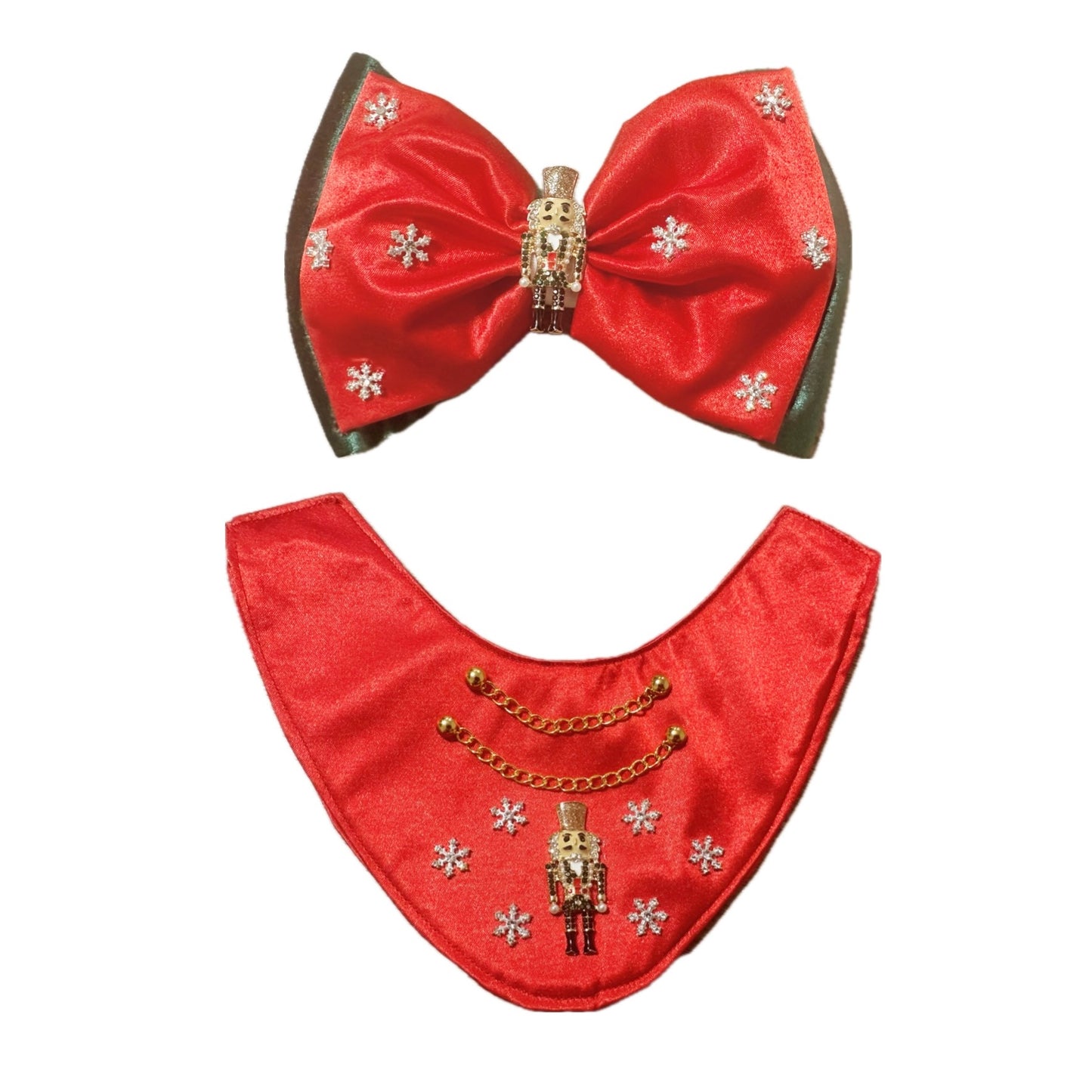 Red Nutcracker Bow/Bow tie and Bandana Set