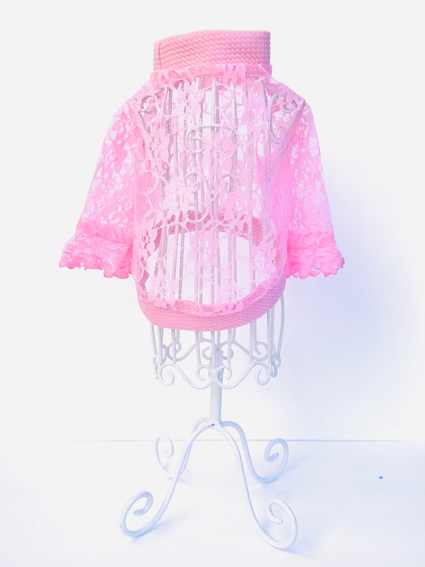 Medium Pink Lace Long Sleeve Shirt