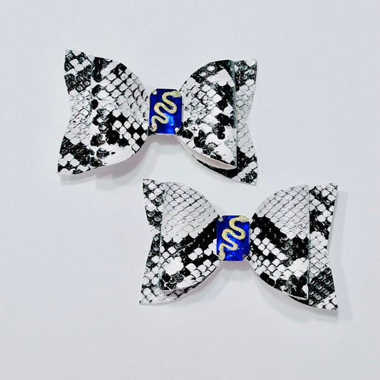 Snake Skin Varient 2 Clip On Bow/Bow Tie Set