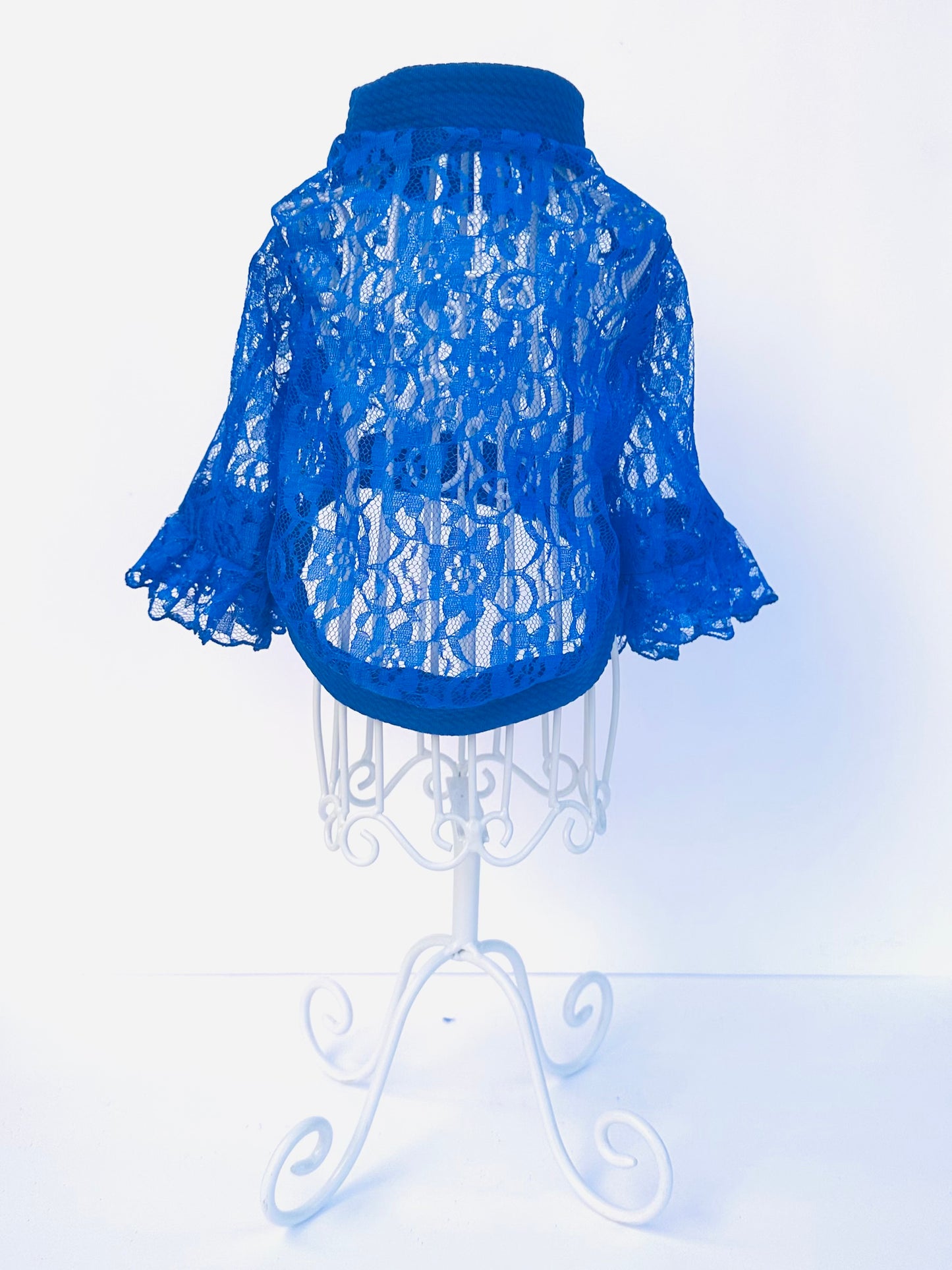 Royal Blue Lace Long Sleeve Shirt