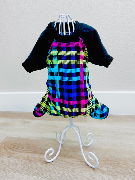 Limited Size Run Rainbow Plaid Dog Loungewear