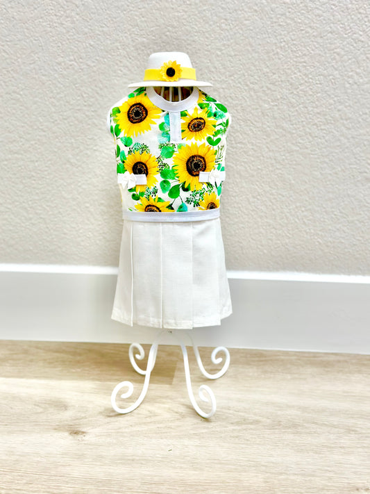 Couture Sunflower Fields Dog Dress