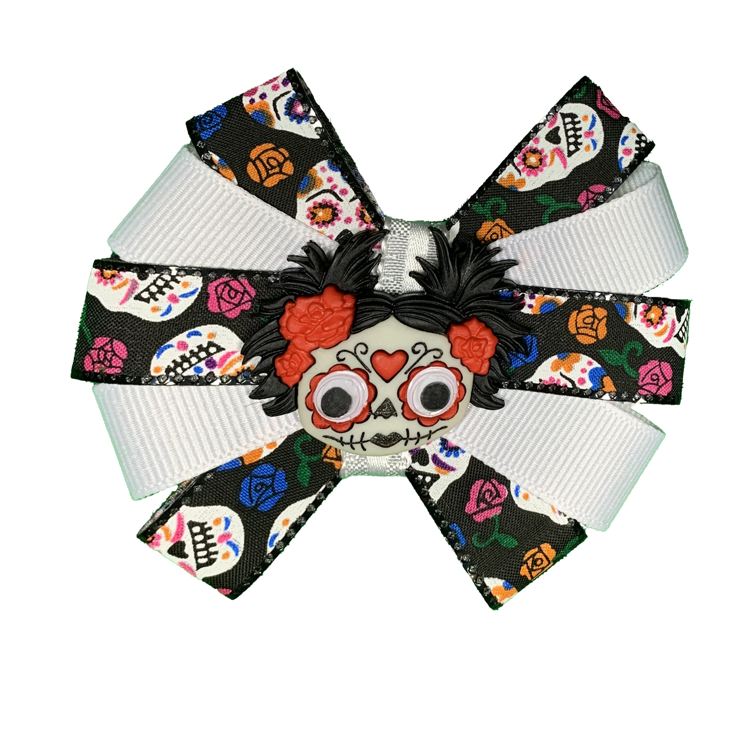 Sugar Skull Senorita Dog Hair Bow