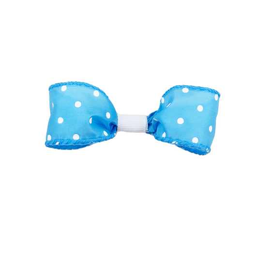 Polka Blues Dog Hair Bow