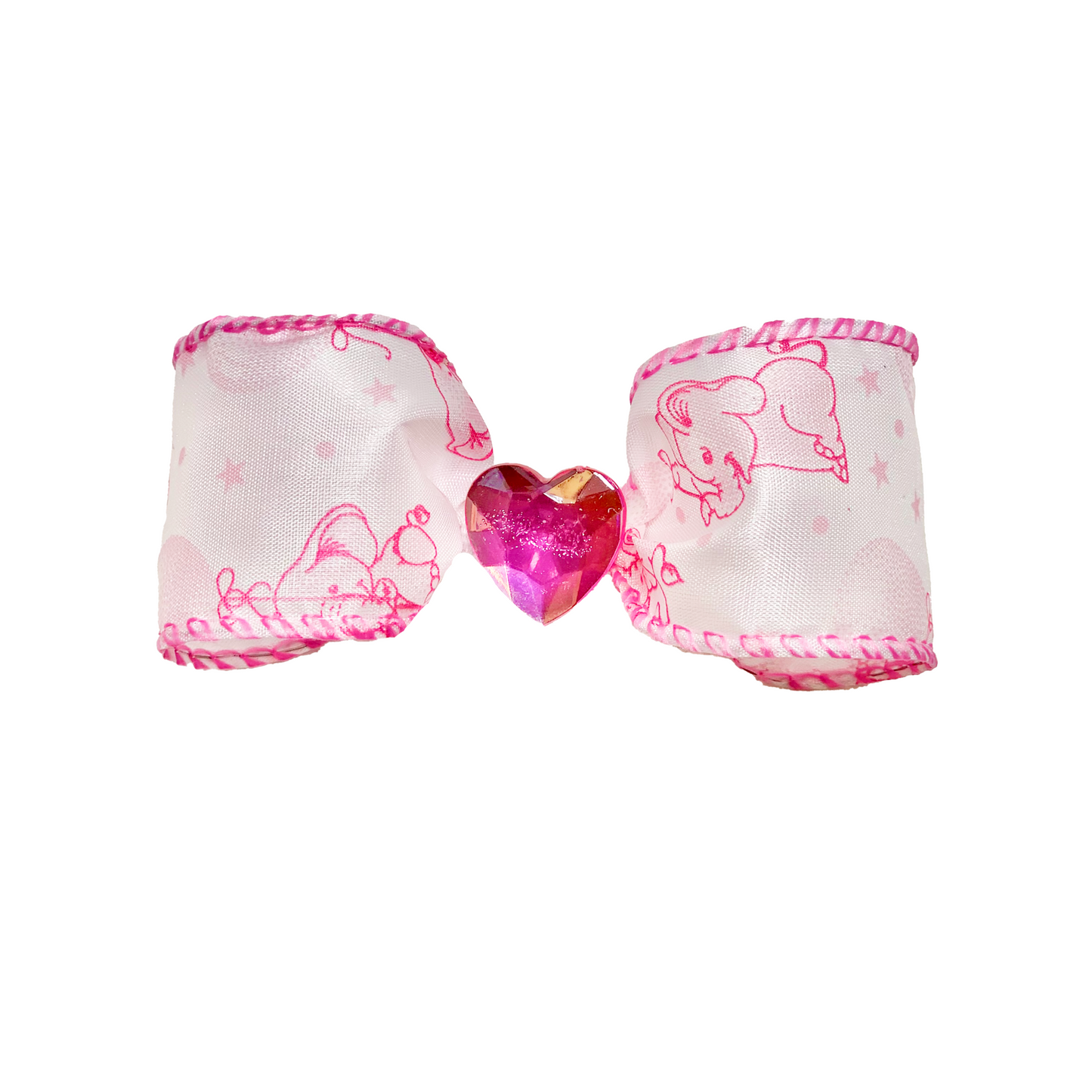 Pink Elephants On Parade Dog Bow Tie