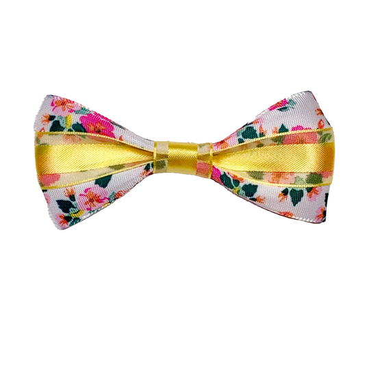 Yellow Spring Dog Bow Tie