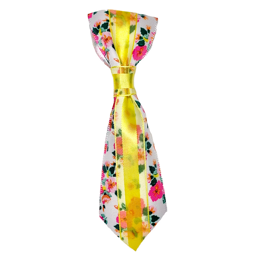 Yellow Spring Floral Dog Tie